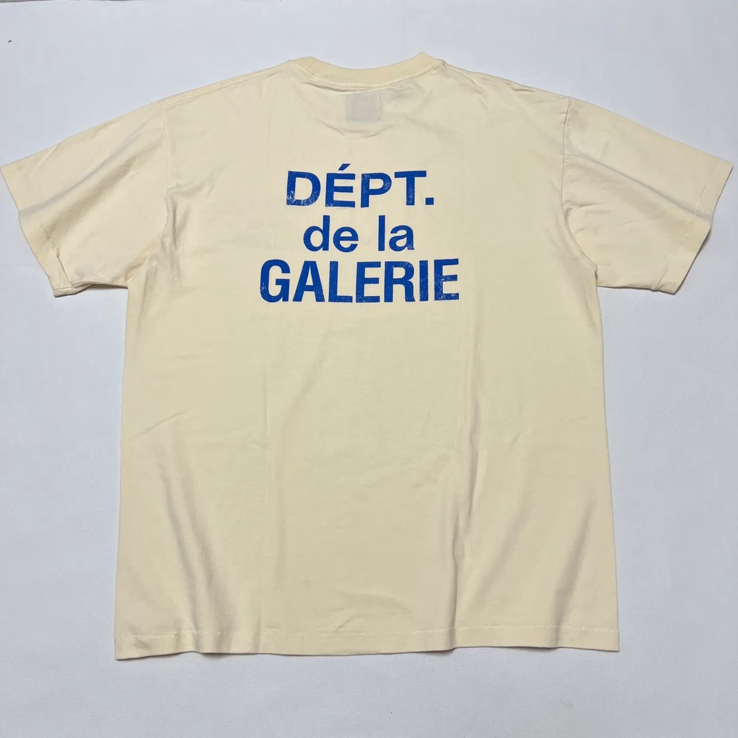 GALLERY DEPT. FRENCH TEE/CREAM/BLUE Cream French Blue LOGO Short Sleeve Cream S-XL Ready-to-wear Asso special piece dyeing Heavy washing water printing and distressing treatment Proper tube-woven fabric without side seams Unusual open-width version Original development Complete accessories/matching Details in place